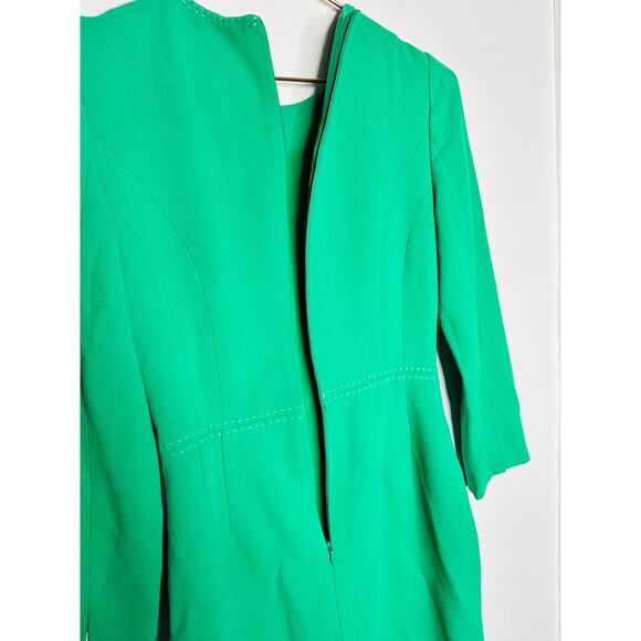 L.K. BENNETT Emerald Green Crew Neckline Everett Sheath Midi Dress Size US 2 - Picture 11 of 15